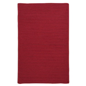Solid Red 2 ft. x 3 ft. Braided Indoor/Outdoor Patio Area Rug