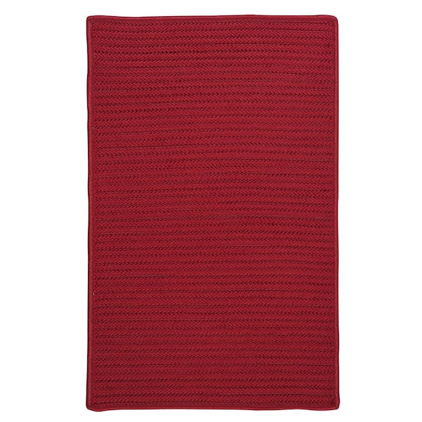 Home Decorators Collection Solid Red 3 ft. x 5 ft. Braided Indoor/Outdoor Patio Area Rug