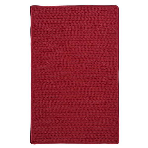 Home Decorators Collection Solid Red  Doormat 4 ft. x 4 ft. Braided Indoor/Outdoor Patio Area Rug