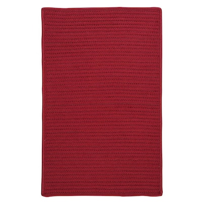 Solid Red 6 ft. x 6 ft. Braided Indoor/Outdoor Area Rug