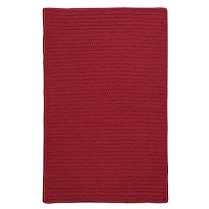 Solid Red 7 ft. x 9 ft. Braided Indoor/Outdoor Patio Area Rug