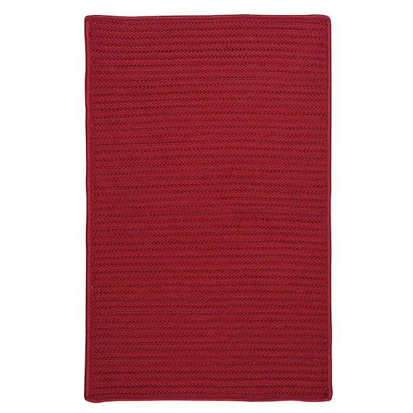 Home Decorators Collection Solid Red 7 ft. x 9 ft. Braided Indoor/Outdoor Patio Area Rug