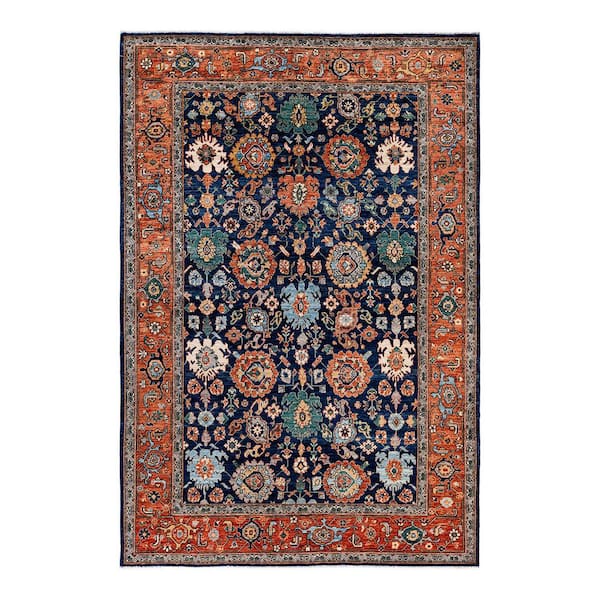 Serapi Blue 6  ft. x 9  ft. Tribal Wool Indoor Area Rug