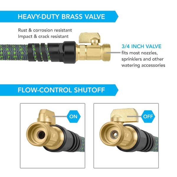 Control Flow at Hose-End Non-Rust Water Hose Shut-Off 