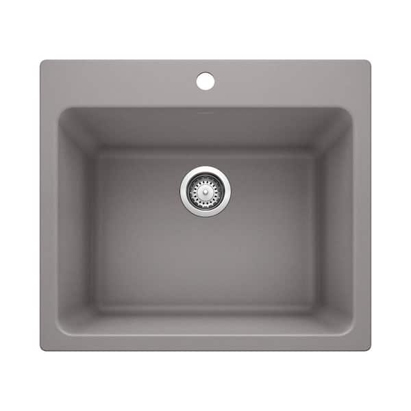 Blanco Liven 25 in. x 22 in. x 12 in. Granite Undermount Laundry Sink in Metallic Gray