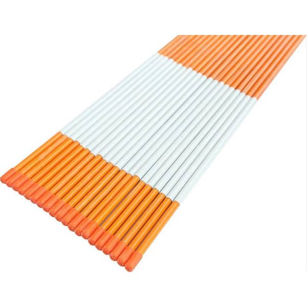 Driveway Markers Snow Stakes 15 Pack of 48 Inch Orange Reflective markers 