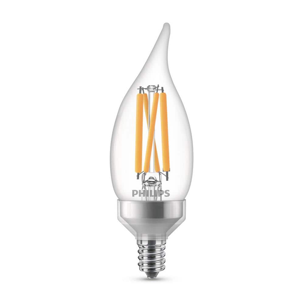 Mus Eigenwijs kalender Philips 75-Watt Equivalent BA11 Dimmable Edison Glass LED Candle Light Bulb  Bent Tip Candelabra Base Daylight (5000K) (6-Pack) 556522 - The Home Depot