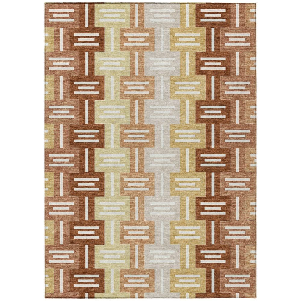 Chantille Machine Washable Indoor/Outdoor Abstract ACN2556 Paprika 5 ft. x 7 ft. 6 in. Area Rug price history on PriceWatchPro