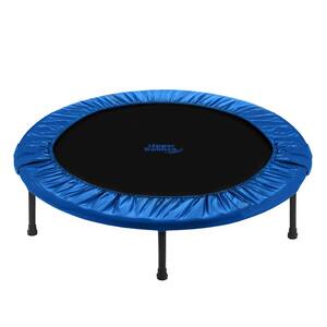 40 in. Mini Foldable Rebounder Fitness Trampoline with Adjustable Handrail