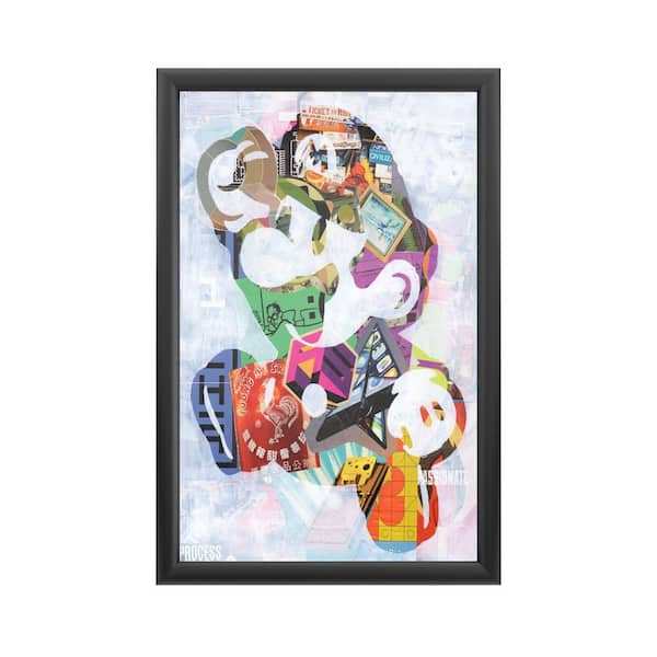 Trademark Fine Art "Mario" by Artpoptart Framed with LED Light People Wall Art 24 in. x 16 in.
