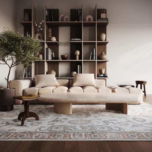 Tavi Hand Loomed Wool Ivory 5 ft. x 8 ft. Indoor Area Rug