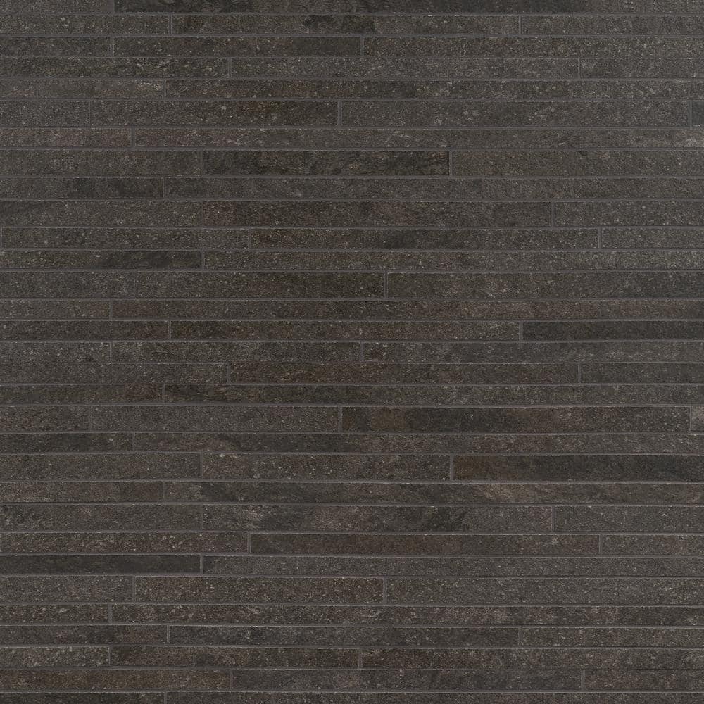 Dominion Black Matte Porcelain Mosaic Tile 12" x 24"
