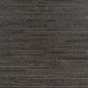 Dominion Charcoal Black 11.81 in. x 23.62 in. Matte Porcelain Floor and Wall Mosaic Tile (1.93 sq. ft./Each)