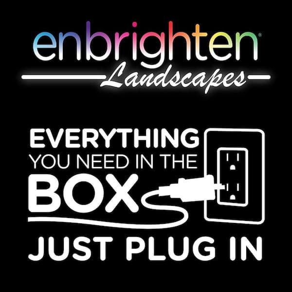 Enbrighten WiFi Bundle - Seasons Color-Changing LED Landscape Lights (6  Lights, 50ft. Black Cord) and Enbrighten Outdoor Plug-in 2-Outlet WiFi Smart  Switch