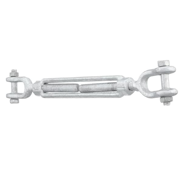 2200 lbs Working Load Limit 10 PCS Cargo Control Drop Forged/Hot Dip Galvanized Steel ½ Inch x 6 Inches Jaw and Jaw Turnbuckles for Wire Rope Cable