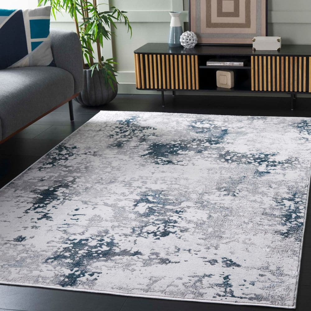 Orchard 9 ft. x 12 ft. Gray/Blue Abstract Distressed Area Rug price history on PriceWatchPro