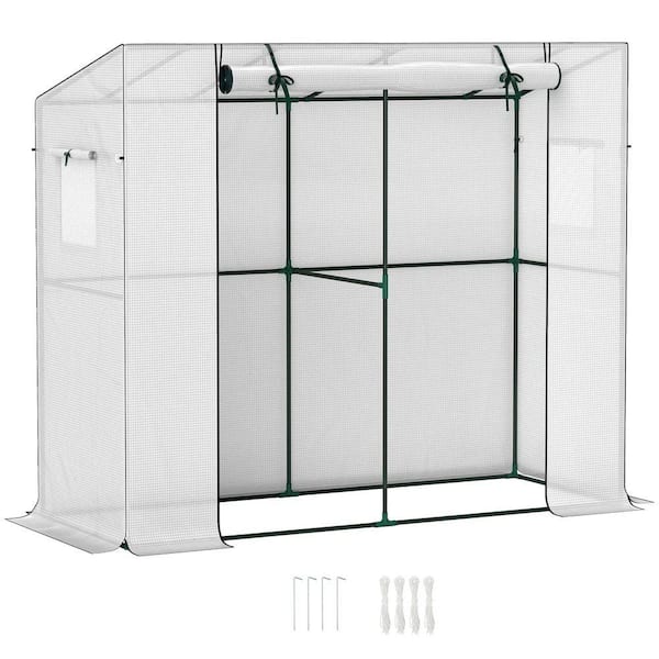 6ft.x2ft.x5ft. Walk-in Greenhouse with UV-Resistant Cover, Roll-Up Doors & Mesh Windows-Design for Outdoor/Indoor Plants