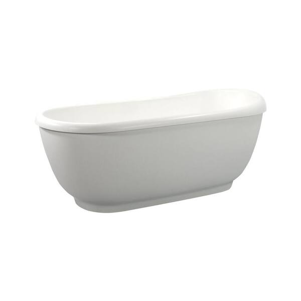 Aquatica Fido 5.48 ft. AquateX Double Ended Flatbottom Non-Whirlpool Bathtub in White