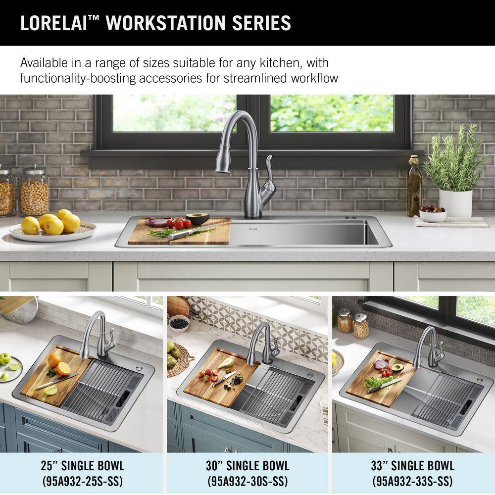 Stainless Steel Single Bowl Workstation Kitchen Sink with Accessories