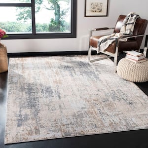 Invista Cream/Gray 4 ft. x 6 ft. Abstract Distressed Area Rug