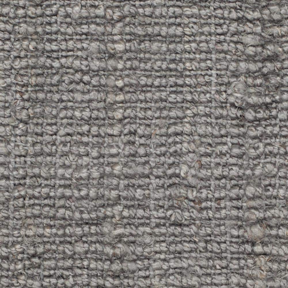 Handwoven Light Gray Rectangular Wool-Cotton Blend Area Rug