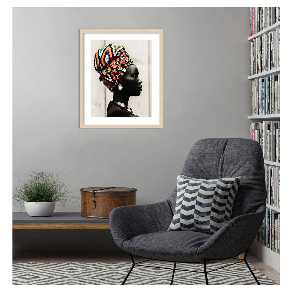 Black is Style Portrait Graphic Art in Natural Wood Frame