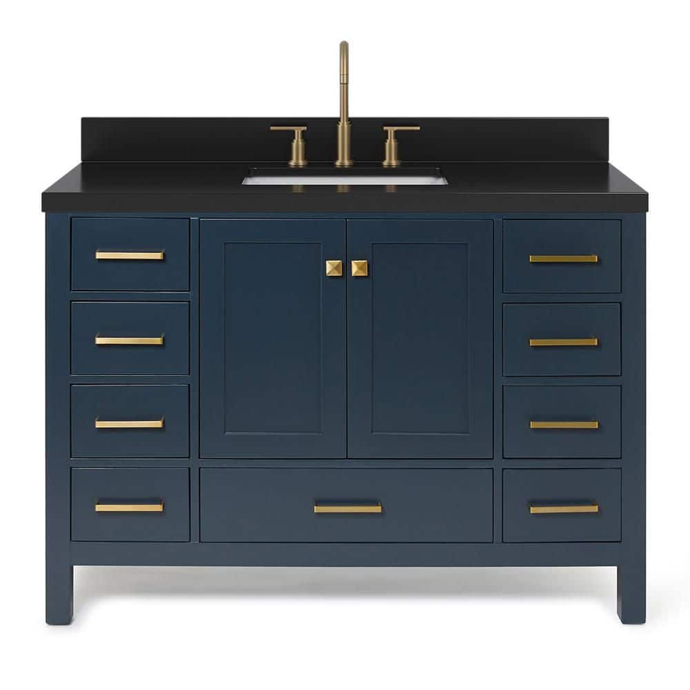 Cambridge 48 in. Single Sink Freestanding Bathroom Vanity in Midnight Blue with Carbon Black Quartz Top price history on PriceWatchPro