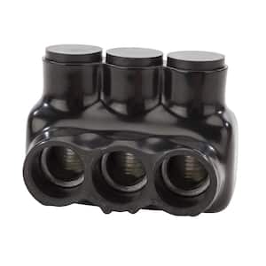 250 MCM - 6 AWG Bagged Insulated Multi-Tap Connector, Black
