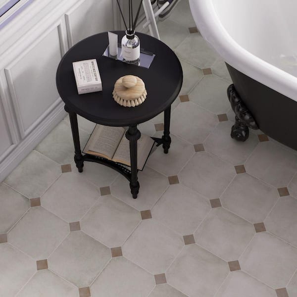 Laverton Octagon Nieve with Taco Arena 8 in. x 8 in. Porcelain Floor and Wall Tile (22.5 sq. ft. /Case)