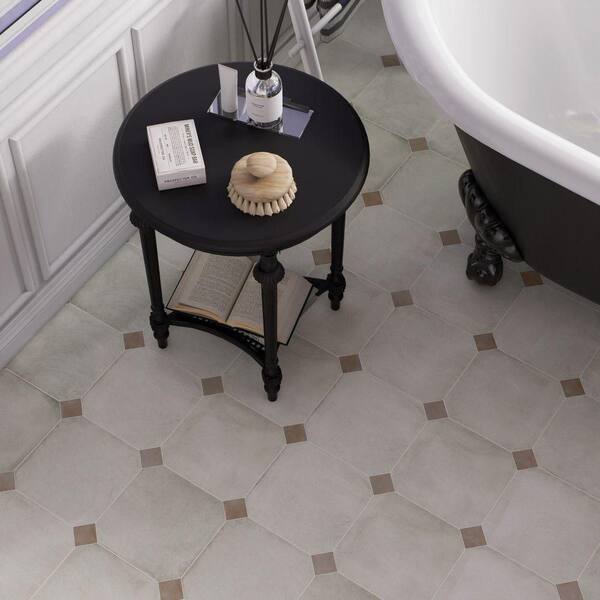Laverton Octagon Nieve with Taco Arena 8 in. x 8 in. Porcelain Floor and Wall Tile (22.5 sq. ft. /Case)