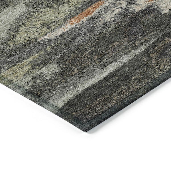 Chantille Machine Washable Indoor/Outdoor Abstract ACN942 Charcoal 1 ft. 8 in. x 2 ft. 6 in. Area Rug
