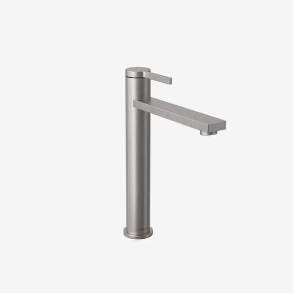TINIAN Single Handle Vessel Sink Faucet with Pop-up Drain in Brushed Nickel