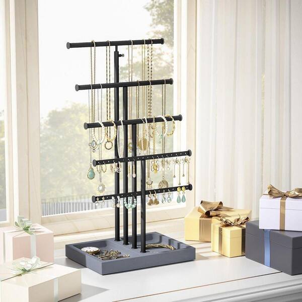 ジュエリースタンド Weathered Grey 8.5 in. x 25 in. Metal Modern Jewelry Display Stand