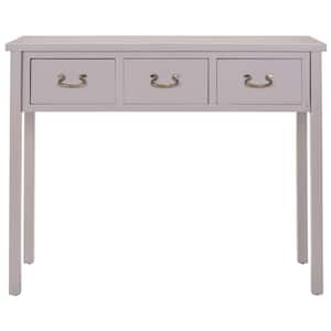 Cindy 40 in. 3-Drawer Gray Wood Console Table