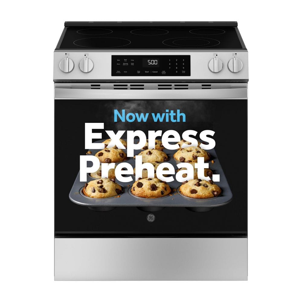 30 in. 5 Burner Element Slide-In Electric Range in Stainless Steel with Crisp Mode