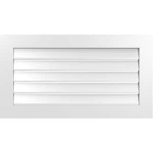 40 in. x 22 in. Vertical Surface Mount PVC Gable Vent: Functional with Standard Frame