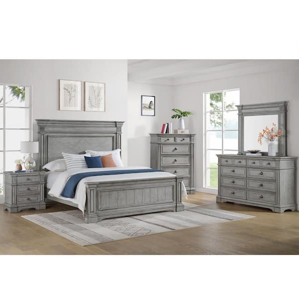 Brookstone Aged Grey 5-Drawer 40 in. Chest of Drawers