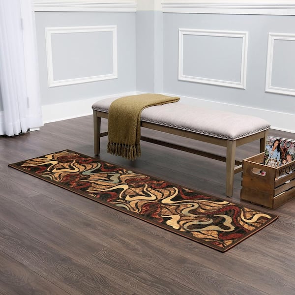 Catalina Black/Brown 2 ft. x 7 ft. Abstract Runner Rug