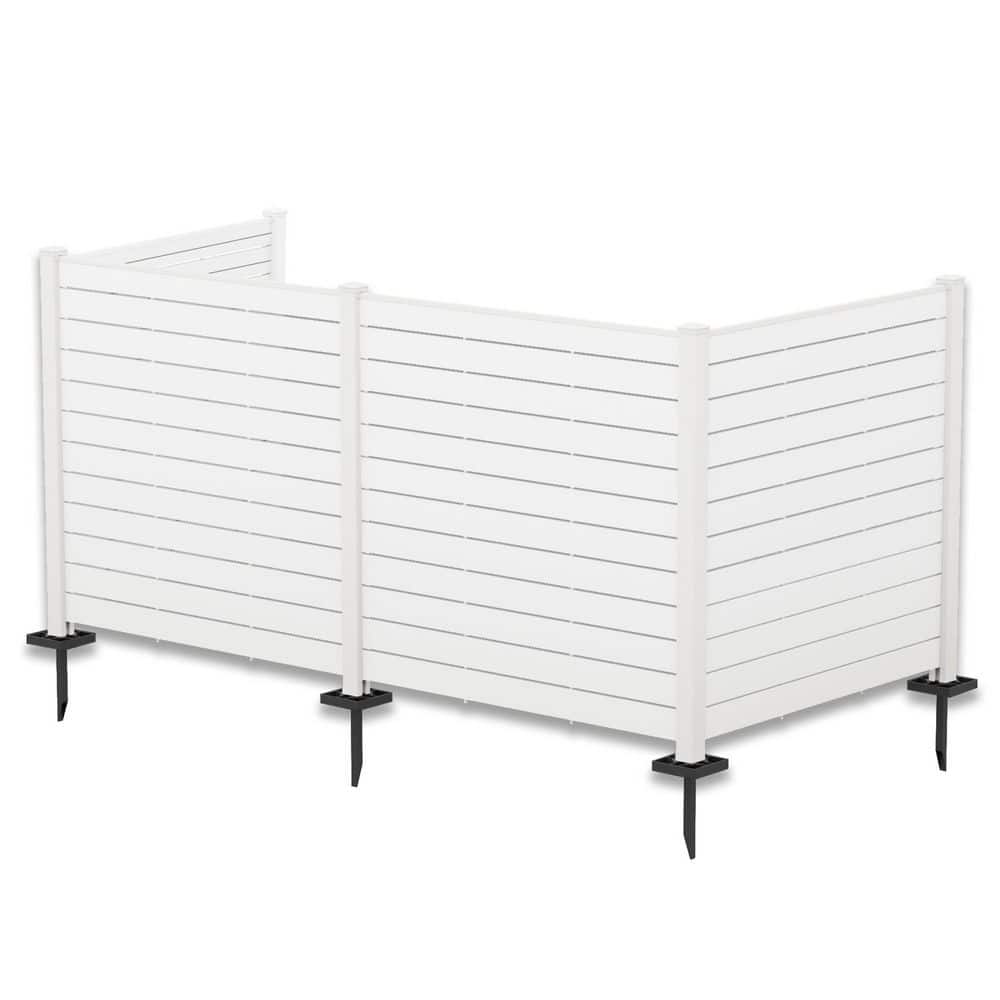 4 ft. W x 4.17 ft. H Outdoor Privacy Screens Framed Flat Fence Panels Kit for AC, Trash Can Storage (White 4-Panels) price history on PriceWatchPro