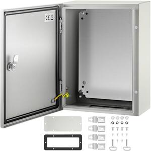 Steel Electrical Box 16 in. x 12 in. x 6 in. NEMA Waterproof Junction Box with Mounting Plate for Outdoor Indoor, Gray