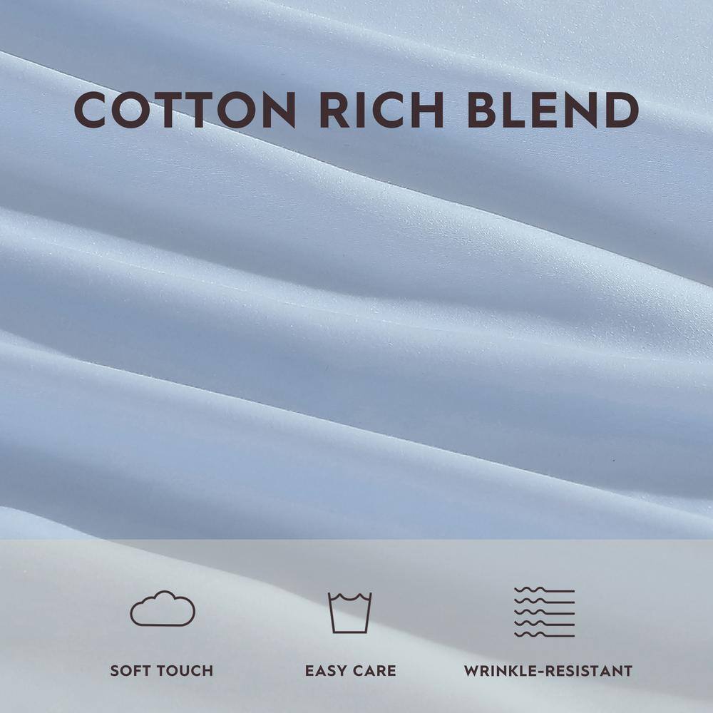 King Blue Cashmere Cotton Blend Sateen Sheet Set