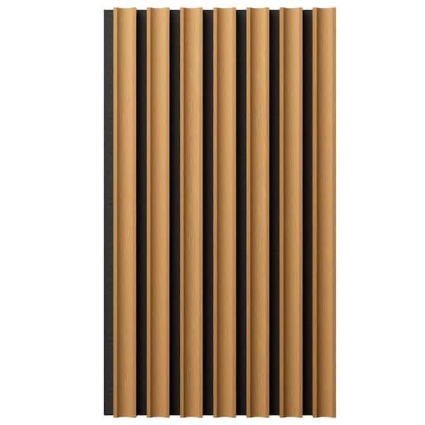 Ekena Millwork AcousticPro 1 in. x 1 ft. x 8 ft. Noise Cancelling Concave MDF Sound Absorbing Panel in Honey Maple (2-Pack)