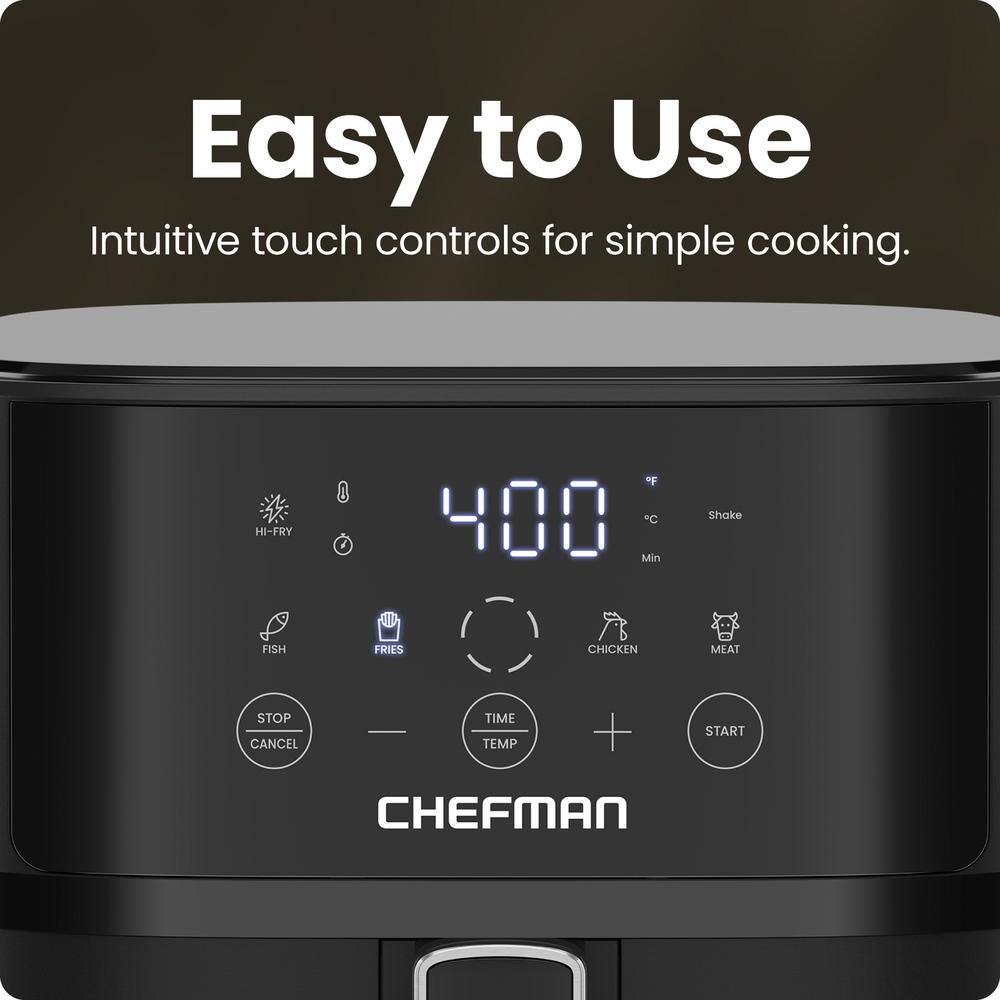 Chefman 6 Qt Black Digital Touch Air Fryer with Hi-Fry Technology