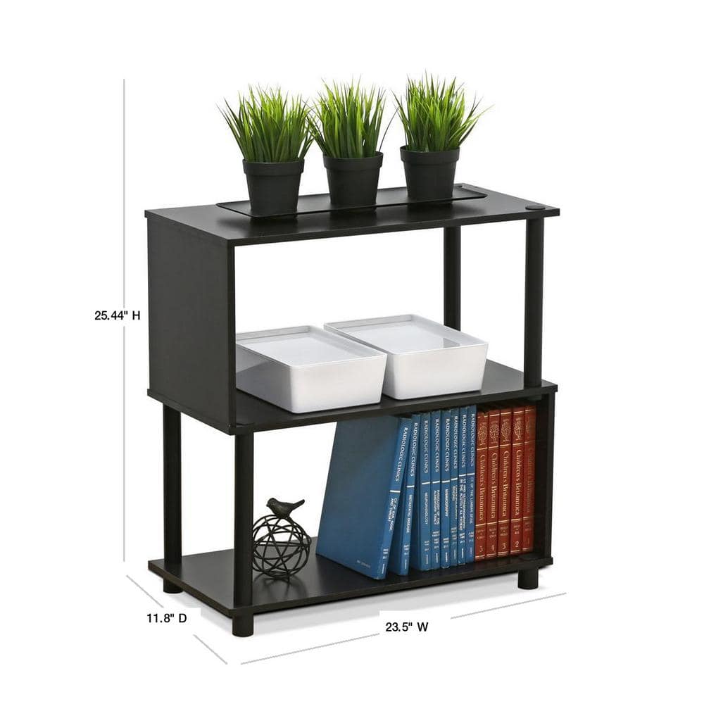 Espresso 3-Tier Adjustable Wood Storage Rack