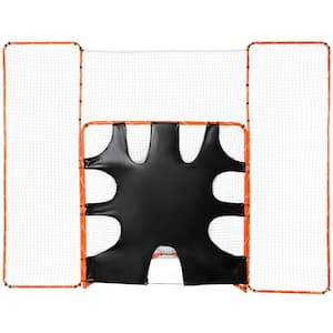 3- in. -1 Lacrosse Goal with Backstop and Target 12 ft. x 9 ft. Lacrosse Net, Orange