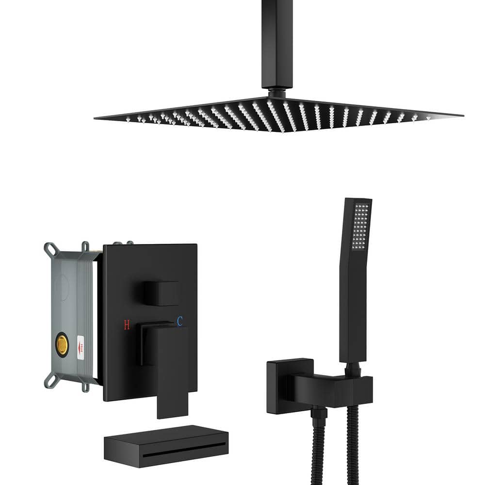 Ceiling Mount 12in. Single Handle 1-Spray Tub and Shower Faucet 1.8 GPM wit