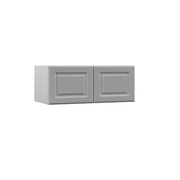 Designer Series Elgin Assembled 30x12x15 in. Deep Wall Bridge Kitchen Cabinet in Heron Gray