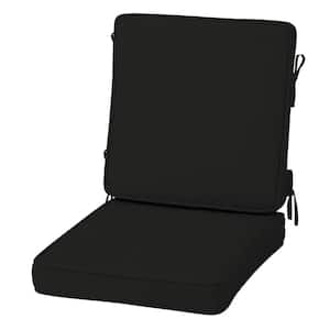 Modern 20 in. x 20 in. Acrylic Outdoor Dining Chair Cushion, Onyx Black