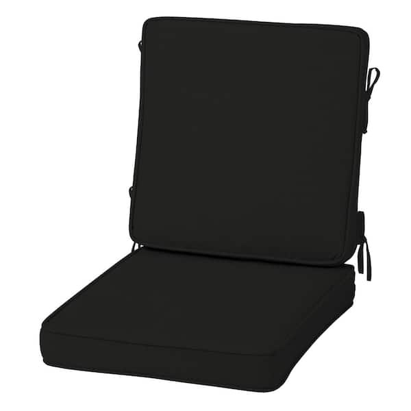 ARDEN SELECTIONS Modern 20 in. x 20 in. Acrylic Outdoor Dining Chair Cushion, Onyx Black