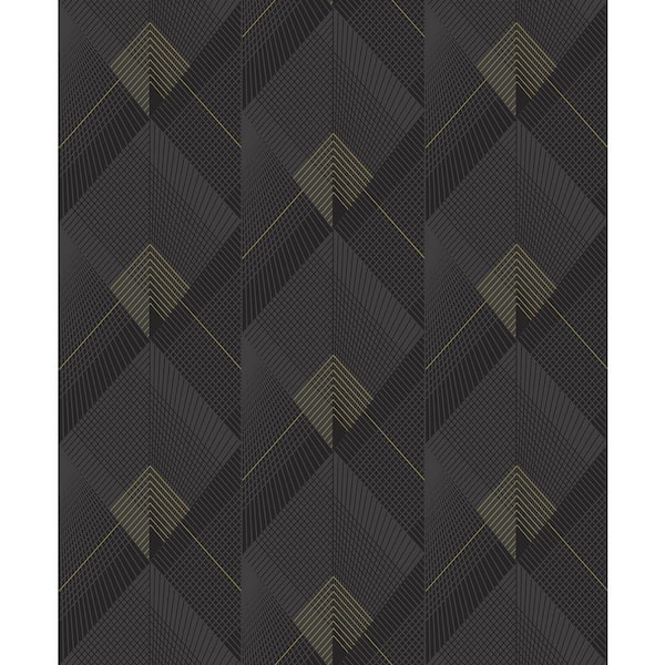 Advantage Raoul Black Fanning Diamonds Wallpaper